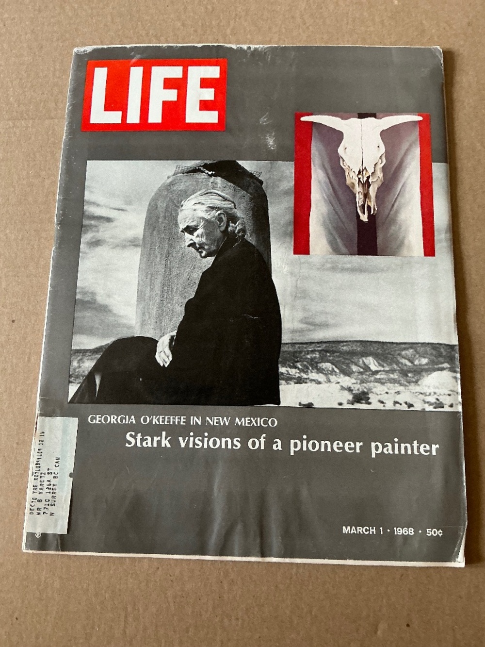 Vintage Life Magazine March 1, 1968 Artist Georgia O’Keeffe Cover